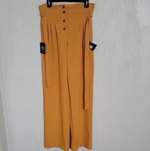BBJ High-Waisted Mustard Wide-Leg Pants Size Medium